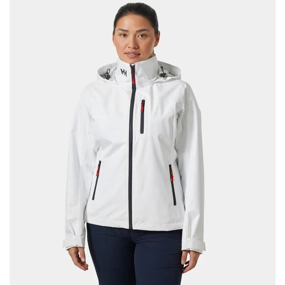 Helly Hansen Women's White Crew Hooded Jacket 2.0 Waterproof Sailing XL - Picture 1 of 16